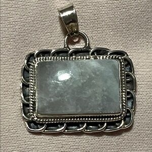 Sterling Silver Moonstone Pendant – 1.5” x 1” + Bail – NWOT